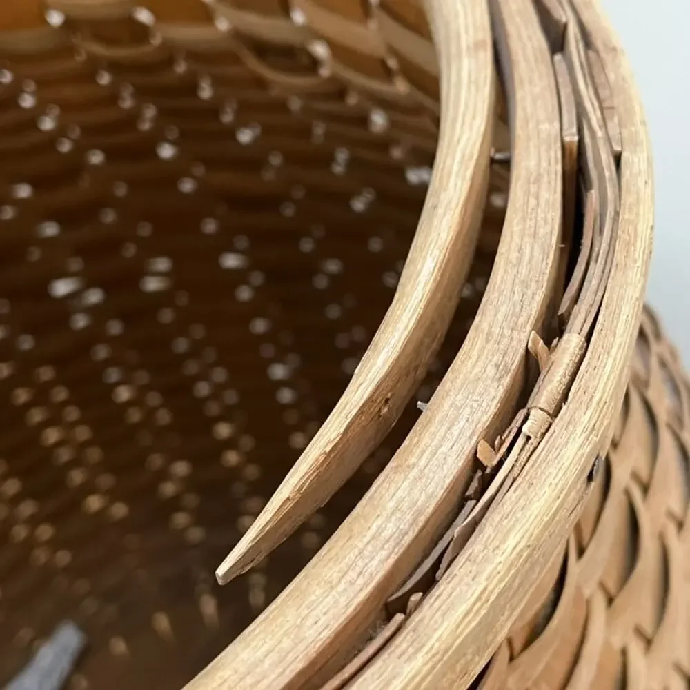 Antique Maine Penobscot Indigenous Hand Woven Handled Basket